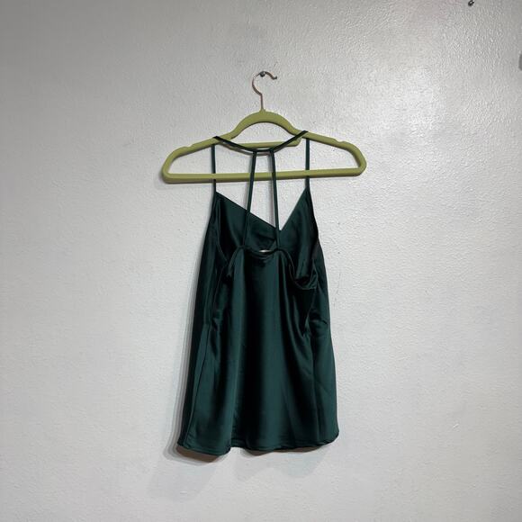 Pleione Green Satin Cami Blouse Sz M - Picture 8 of 11